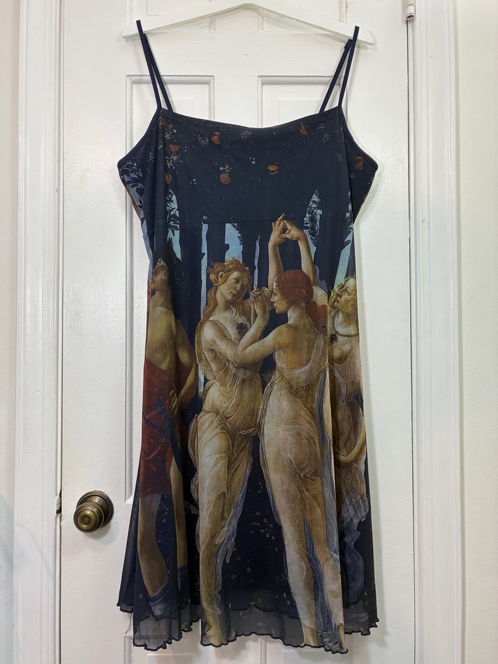 Cider Renaissance Painting Slip Dress in Navy - Primavera - 2XL